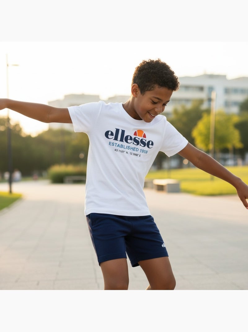 Ellesse - Conjunto niño práctico y moderno compuesto por dos camisetas y un pantalón corto Azul marino - Kiabi