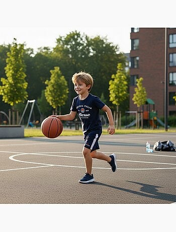 Ellesse - Conjunto niño práctico y moderno compuesto por dos camisetas y un pantalón corto