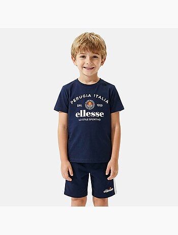 Ellesse - Conjunto niño práctico y moderno compuesto por dos camisetas y un pantalón corto