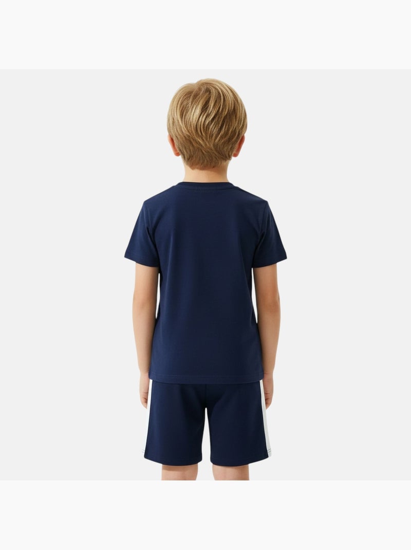 Ellesse - Conjunto niño práctico y moderno compuesto por dos camisetas y un pantalón corto Azul marino - Kiabi