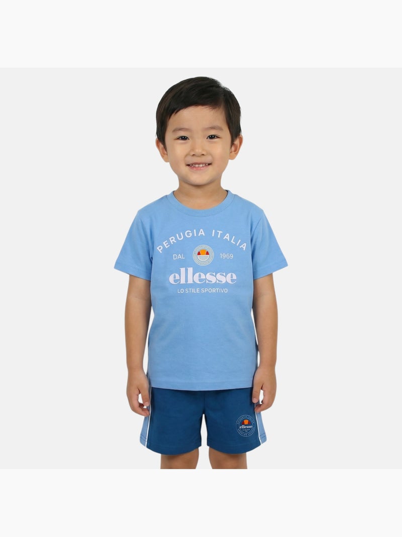 Ellesse - Conjunto niño práctico y moderno compuesto por dos camisetas y un pantalón corto Azul - Kiabi