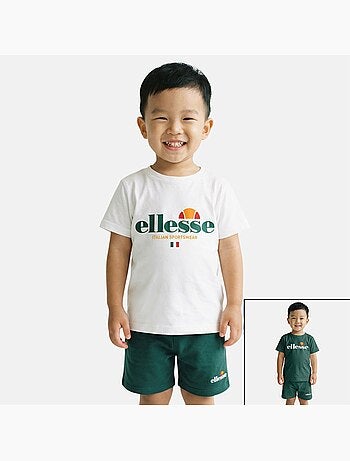 Ellesse - Conjunto niño práctico y moderno compuesto por dos camisetas y un pantalón corto