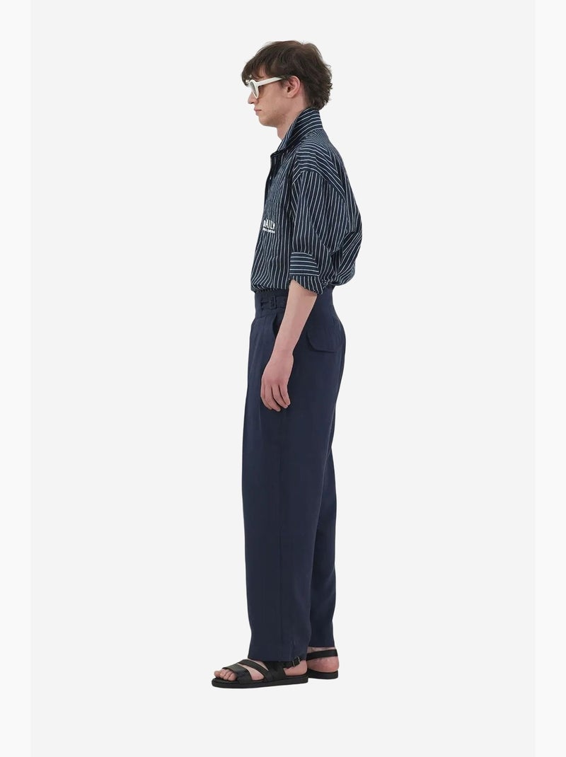 Embroidered striped long sleeve shirt giesto Azul marino - Kiabi