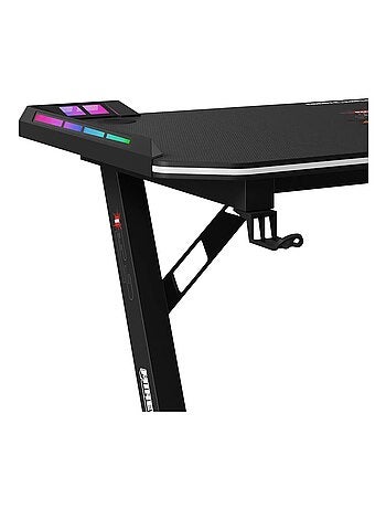 Escritorio gaming con LED y soporte para auriculares y vaso 'Roba' - Minecraft