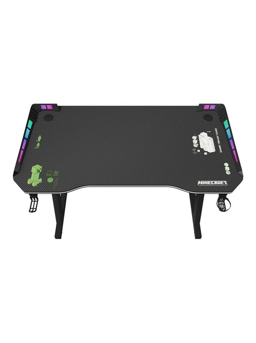 Escritorio gaming con LED y soporte para auriculares y vaso 'Roba' - Minecraft - Kiabi
