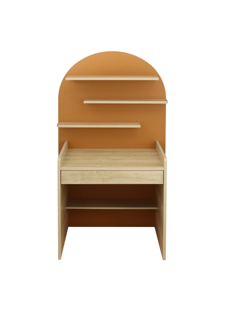 Escritorio infantil - diseño arqueado en madera de roble - SAUTHON Marrón caramelo - Kiabi