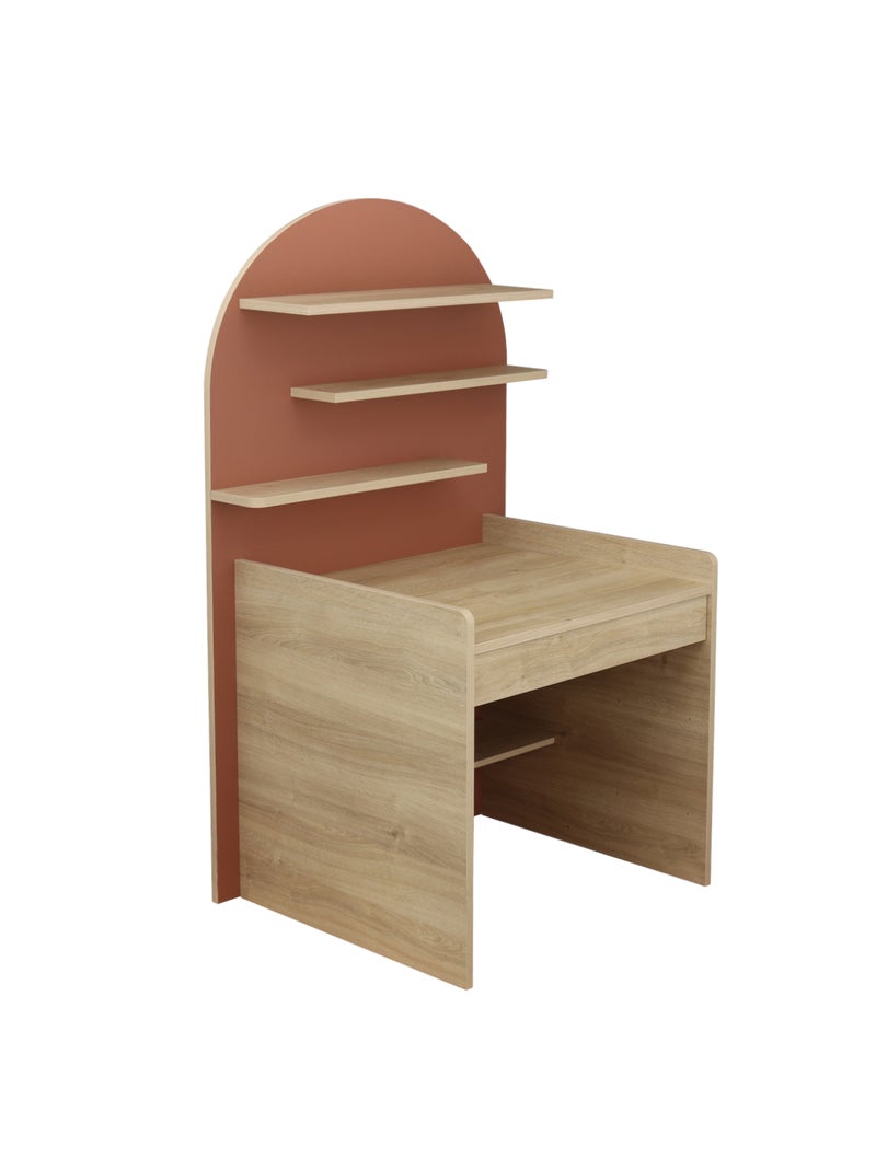 Escritorio infantil - diseño arqueado en madera de roble - SAUTHON Rojo - Kiabi
