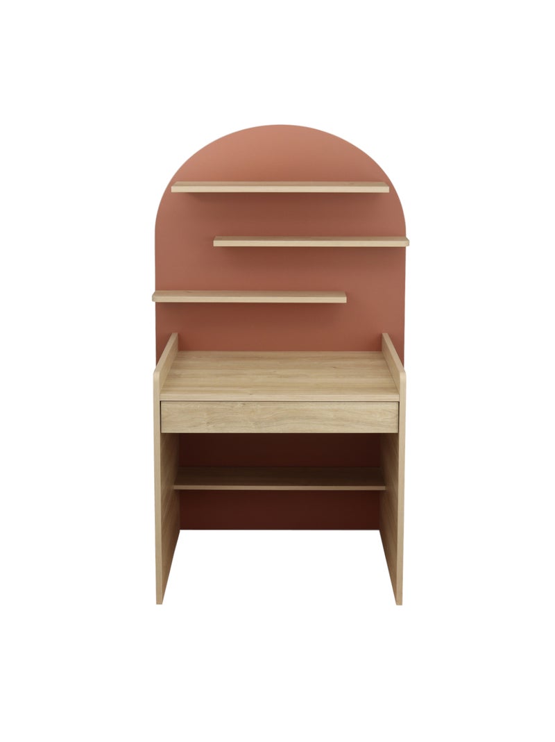 Escritorio infantil - diseño arqueado en madera de roble - SAUTHON Rojo - Kiabi