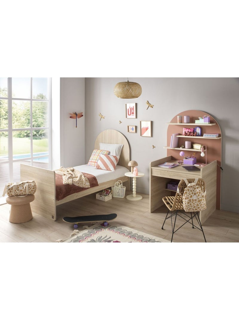 Escritorio infantil - diseño arqueado en madera de roble - SAUTHON Rojo - Kiabi
