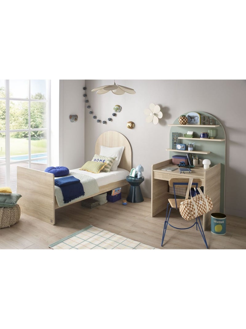 Escritorio infantil - diseño arqueado en madera de roble - SAUTHON Verde - Kiabi