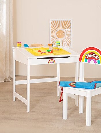 Escritorio infantil + silla + 6 botes de plastilina + accesorios 'roba x Play-Doh'