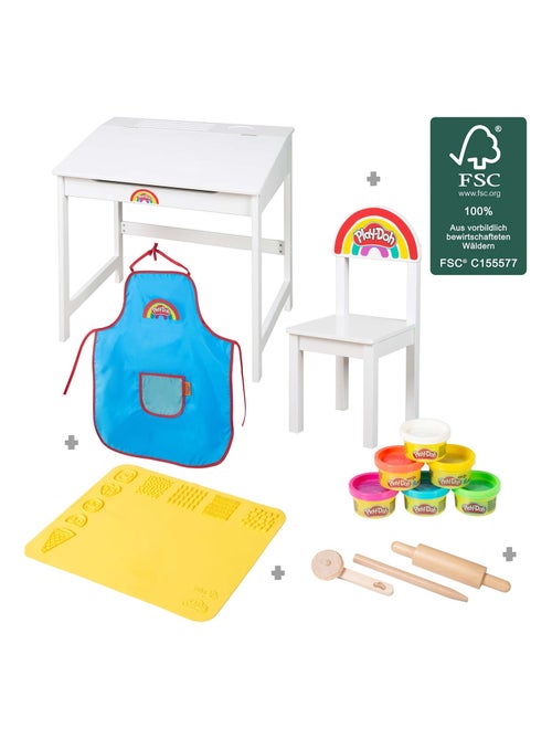Escritorio infantil + silla + 6 botes de plastilina + accesorios 'roba x Play-Doh' - Kiabi