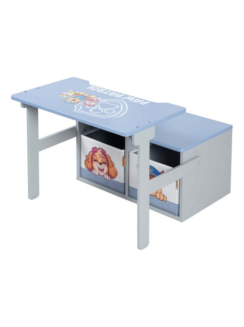 Escritorio y banco infantil 2 en 1 en madera + 2 cajas de almacenamiento 'Roba Paw Patrol' - Kiabi