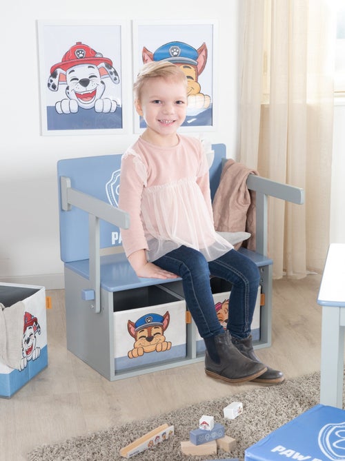 Escritorio y banco infantil 2 en 1 en madera + 2 cajas de almacenamiento 'Roba Paw Patrol' - Kiabi