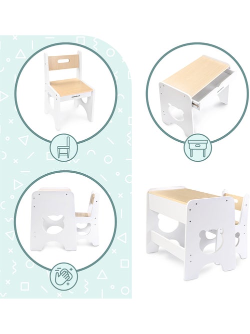 Escritorio y silla mamabrum para niños a partir de 3 años - Kiabi Escritorio y silla mamabrum para niños a partir de 3 años - Kiabi