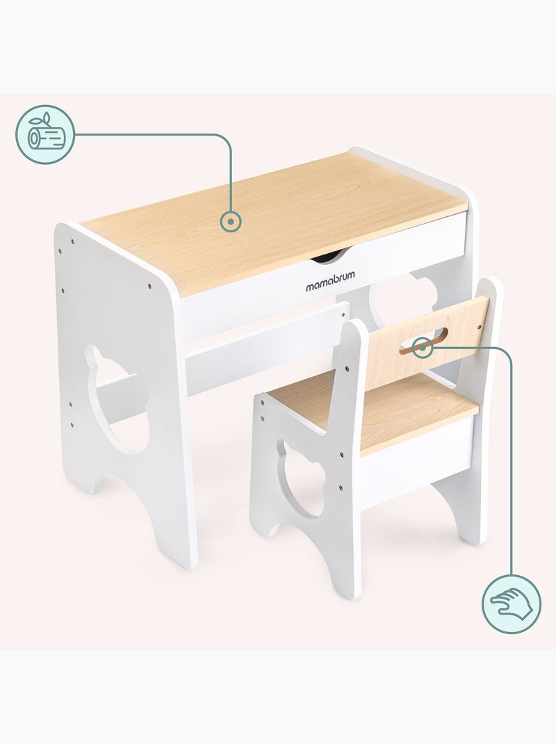 Escritorio y silla mamabrum para niños a partir de 3 años Blanco - Kiabi