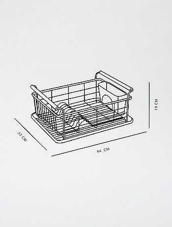 Escurridor de cocina de metal con asas de madera
