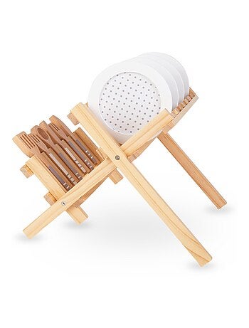 Escurridor y vajilla de cocina madera juego rol Mamabrum