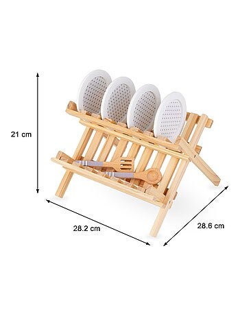 Escurridor y vajilla de cocina madera juego rol Mamabrum