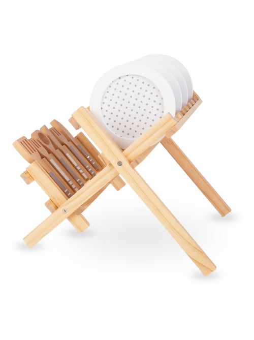 Escurridor y vajilla de cocina madera juego rol Mamabrum - Kiabi