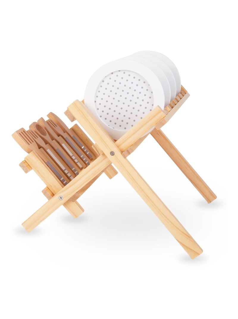 Escurridor y vajilla de cocina madera juego rol Mamabrum N/D - Kiabi