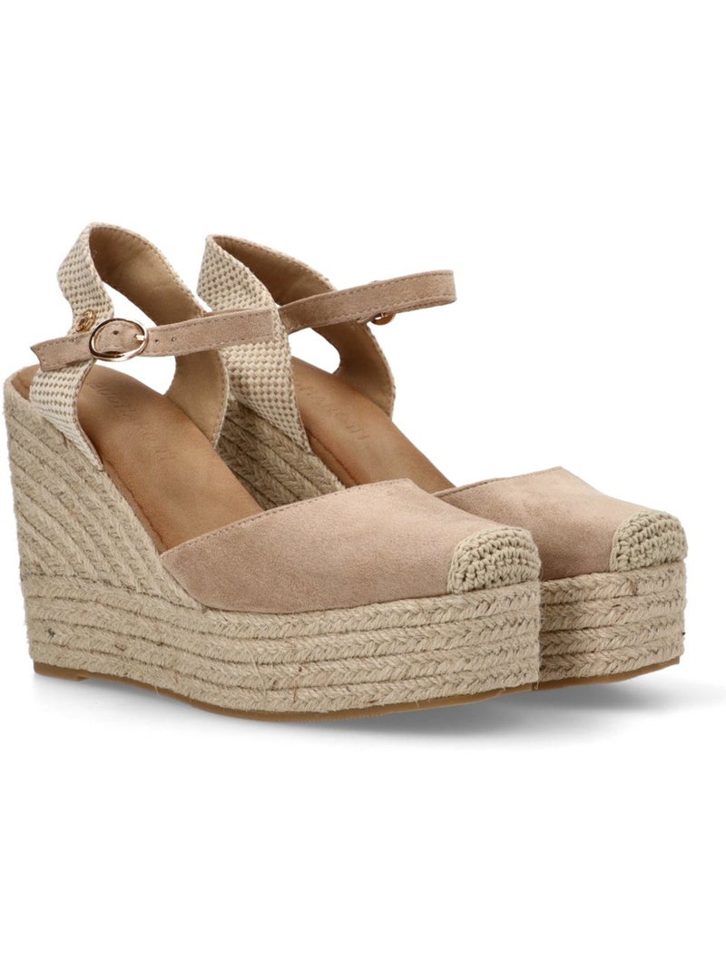 Esparteña Valenciana Alpargata Diario Mujer Cuña Alta - Buonarotti Beige - Kiabi