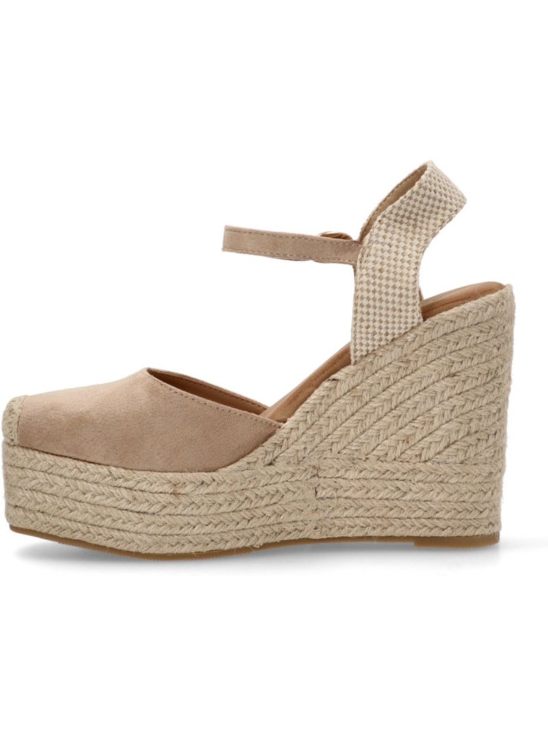 Esparteña Valenciana Alpargata Diario Mujer Cuña Alta - Buonarotti Beige - Kiabi