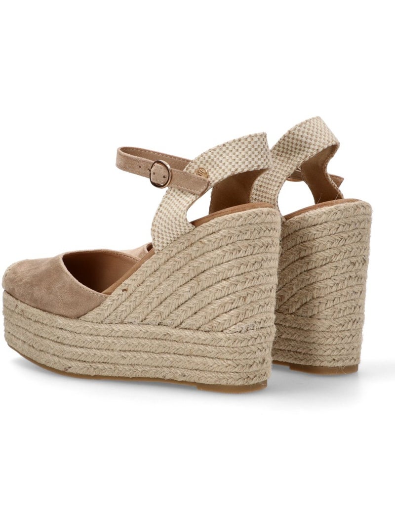 Esparteña Valenciana Alpargata Diario Mujer Cuña Alta - Buonarotti Beige - Kiabi