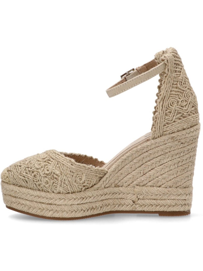 Esparteña Valenciana Alpargata Diario Mujer Cuña Alta - Luna Trend Beige - Kiabi
