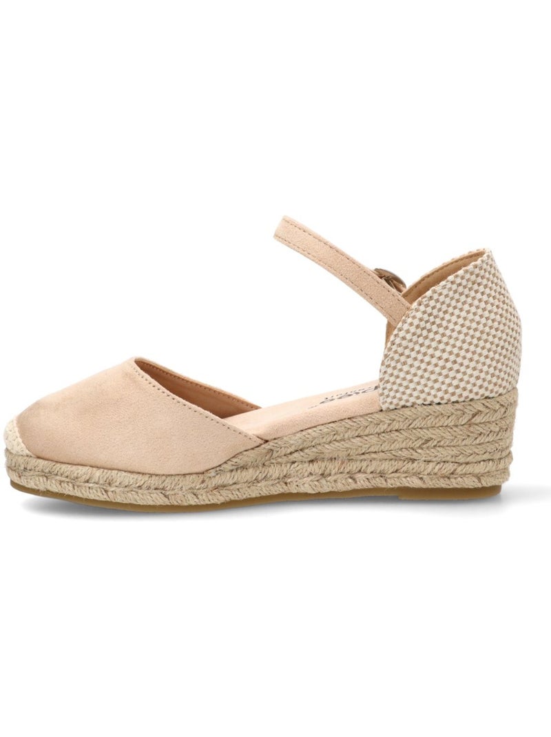 Esparteña Valenciana Alpargata Diario Mujer Cuña Media - Amarpies Beige - Kiabi