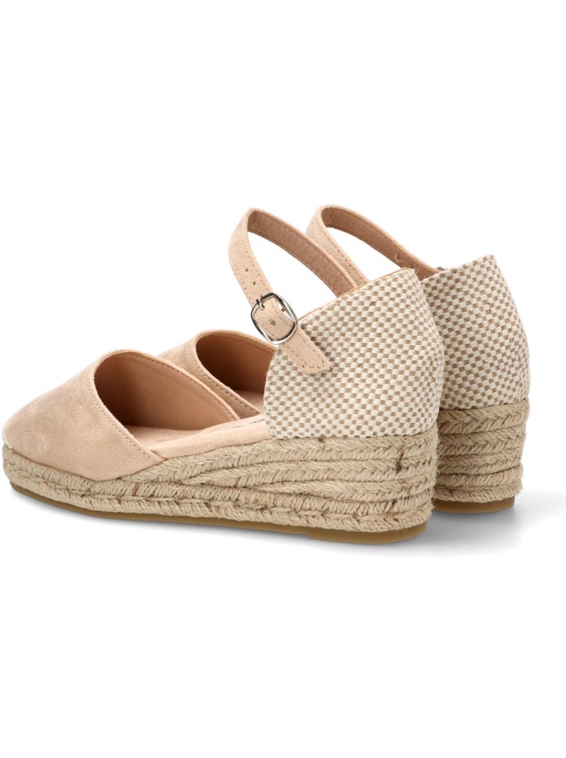 Esparteña Valenciana Alpargata Diario Mujer Cuña Media - Amarpies Beige - Kiabi