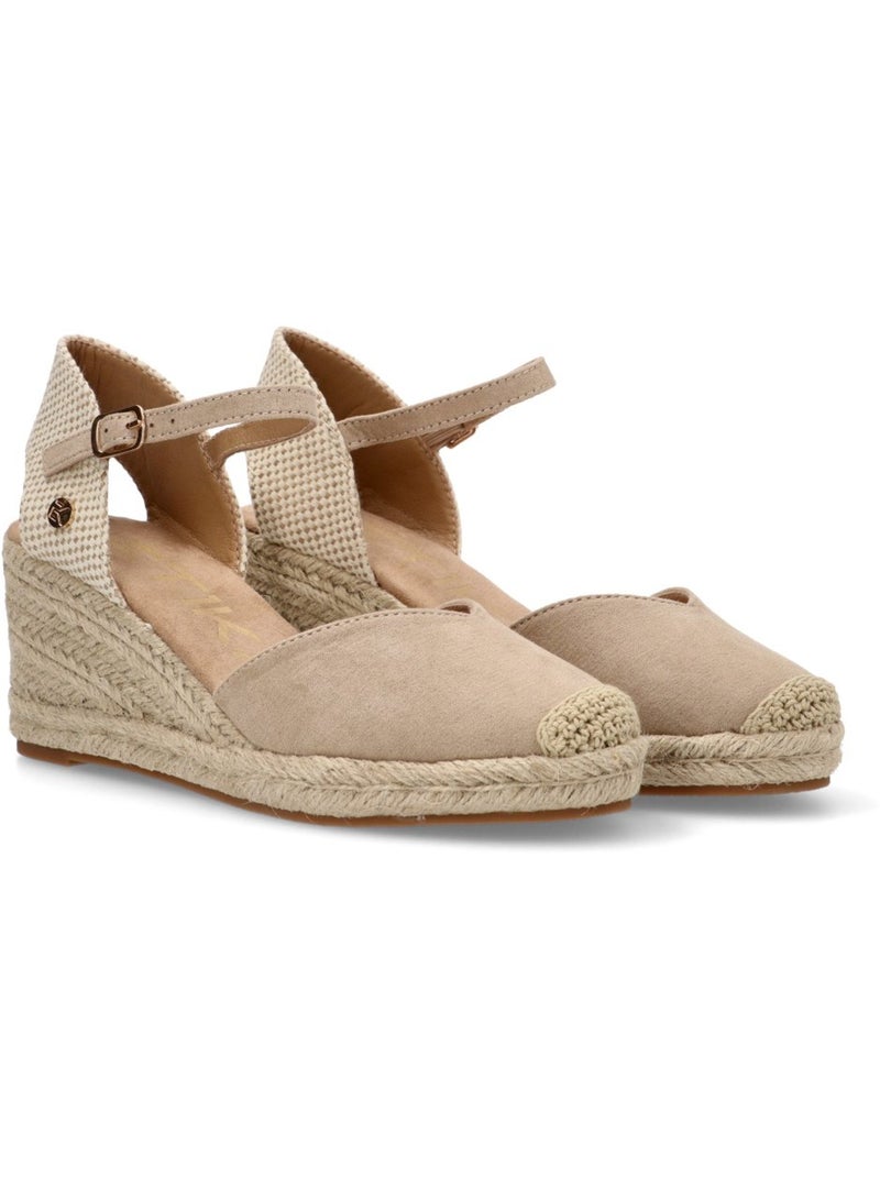 Esparteña Valenciana Alpargata Diario Mujer Cuña Media - Etika Beige - Kiabi