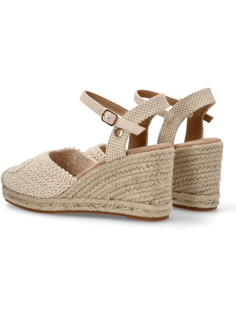 Esparteña Valenciana Alpargata Diario Mujer Cuña Media - Etika Beige - Kiabi
