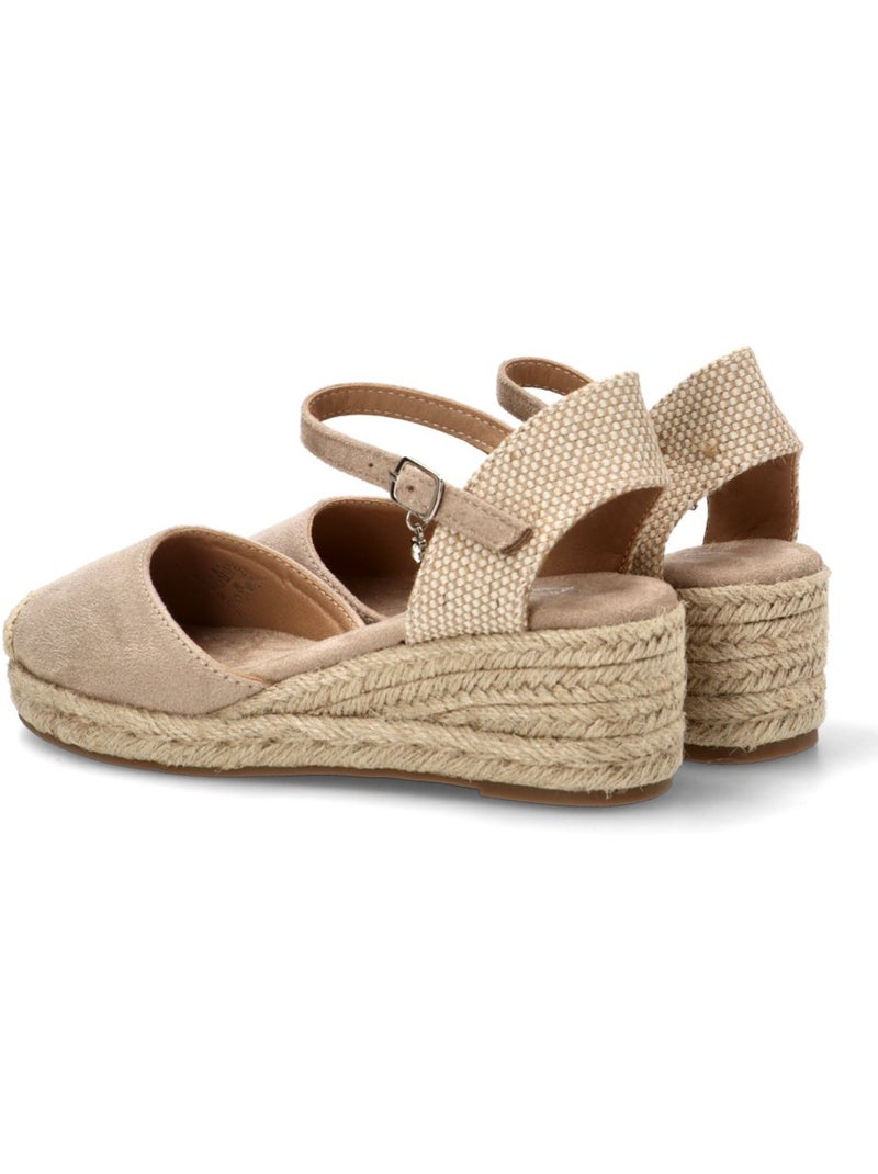 Esparteña Valenciana Alpargata Diario Mujer Cuña Media - Etika Beige - Kiabi