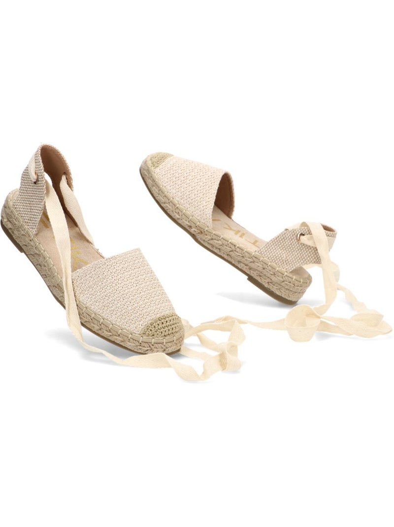 Esparteña Valenciana Alpargata Diario Mujer Suela Plana - Etika Beige - Kiabi