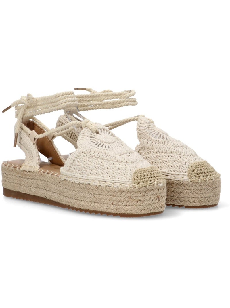 Esparteña Valenciana Alpargata Diario Mujer Suela Plana - Etika Beige - Kiabi