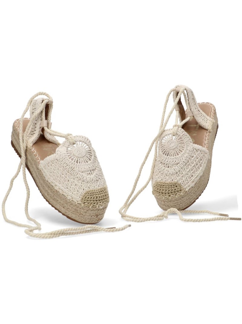 Esparteña Valenciana Alpargata Diario Mujer Suela Plana - Etika Beige - Kiabi