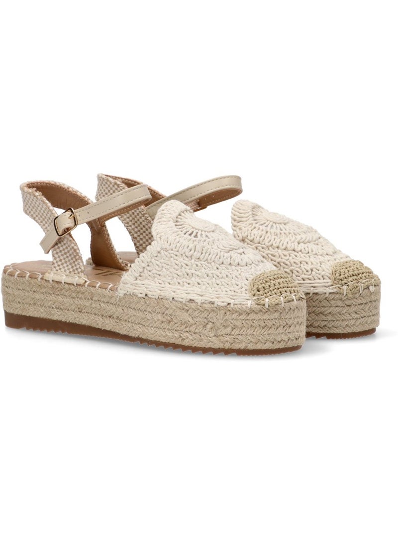 Esparteña Valenciana Alpargata Diario Mujer Suela Plana - Etika Beige - Kiabi