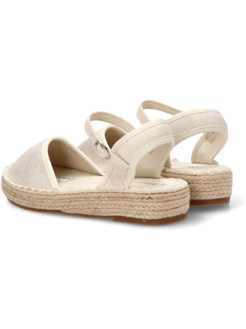 Esparteña Valenciana Alpargata Diario Niña Suela Plana - Pistacho Beige - Kiabi