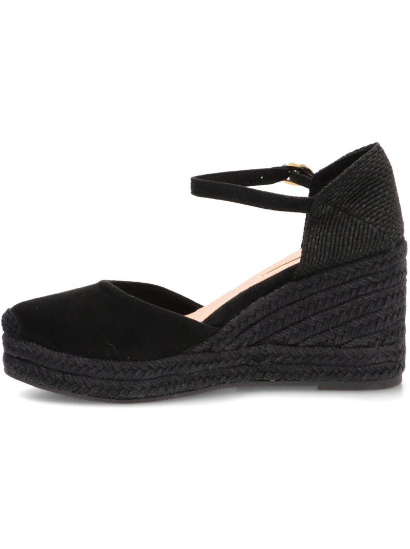Esparteña Valenciana Alpargata Valenciana Mujer Cuña Alta - Luna Trend Negro - Kiabi