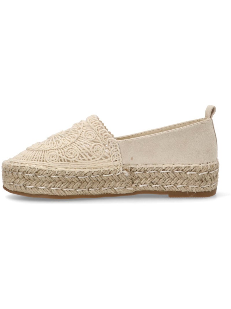 Esparteña Valenciana Alpargata Valenciana Mujer Suela Plana - Modelo 143870 Gris perla - Kiabi