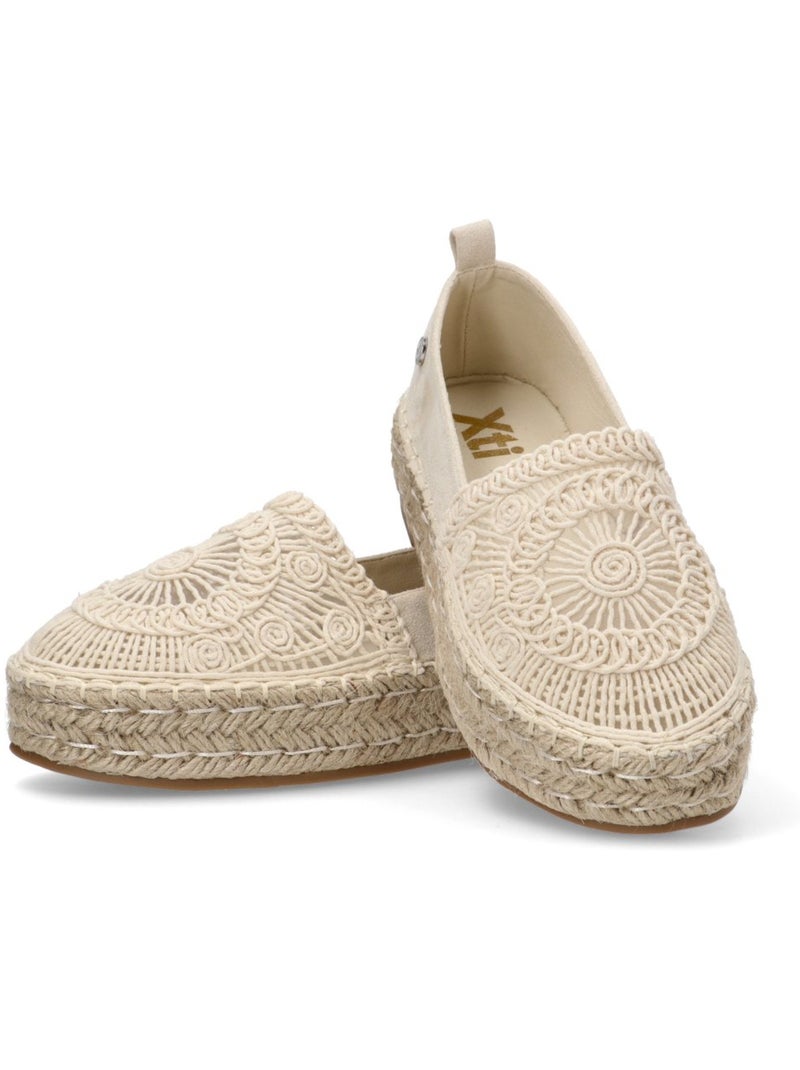 Esparteña Valenciana Alpargata Valenciana Mujer Suela Plana - Modelo 143870 Gris perla - Kiabi