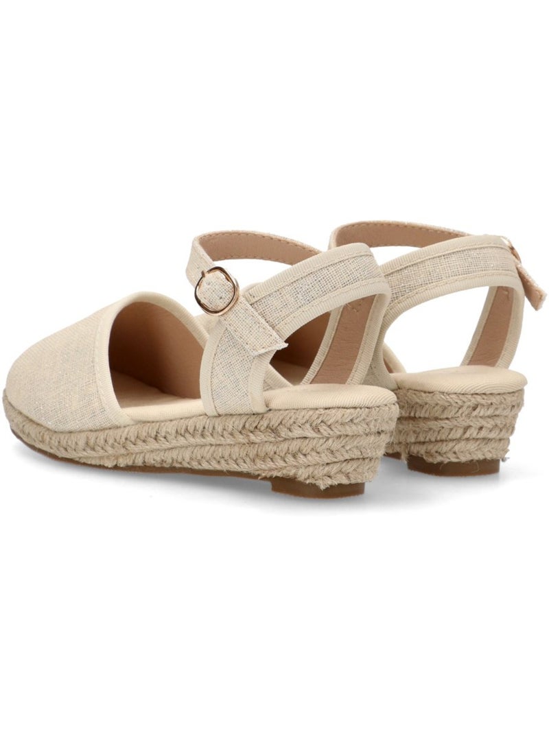 Esparteña Valenciana Alpargata Valenciana Niña Cuña Media - Etika Beige - Kiabi