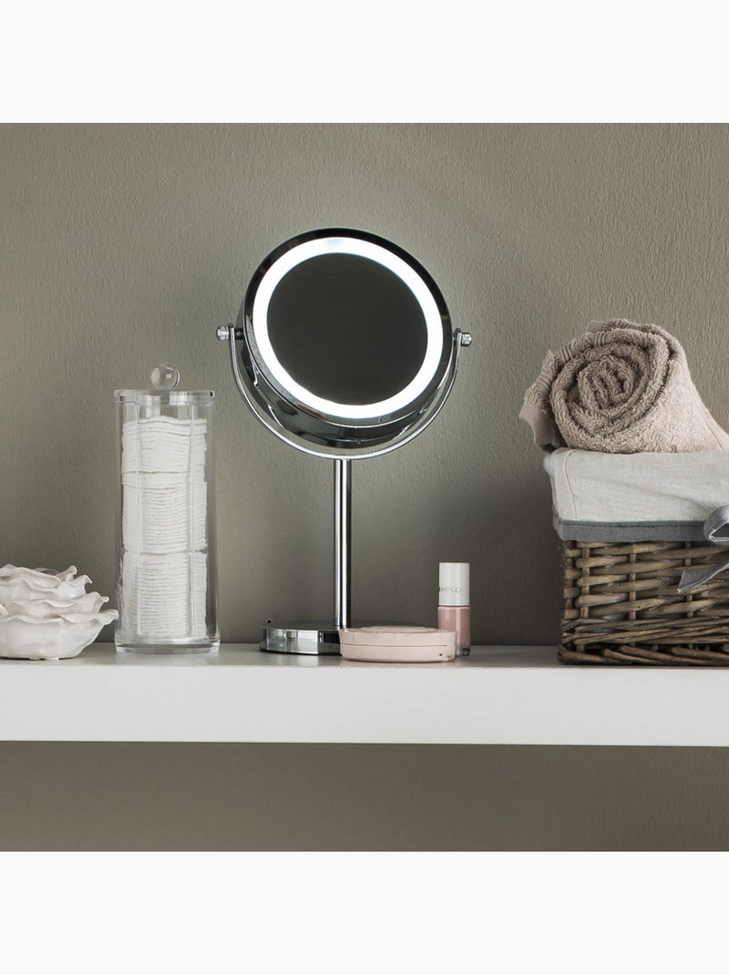 Espejo aumentador de pie LUMI x3 LED de metal Inox – Guy Levasseur Blanco - Kiabi