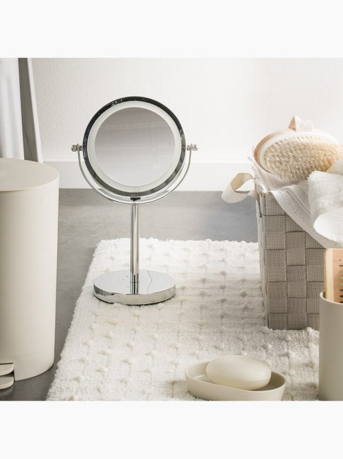 Espejo aumentador de pie LUMI x3 LED de metal Inox – Guy Levasseur - Kiabi