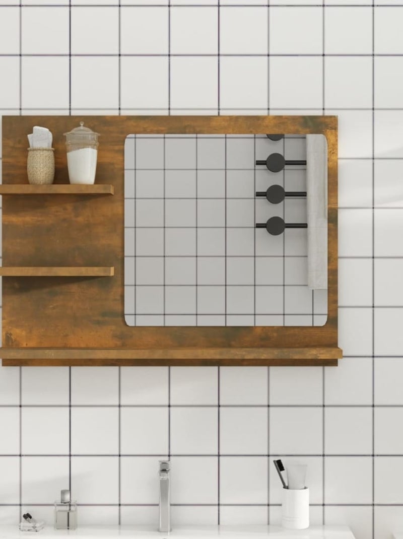 Espejo de baño con almacenamiento Marrón - Kiabi