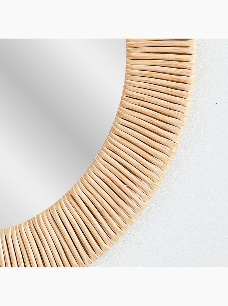 Espejo de pared redondo 40cm Beige natural - Kiabi