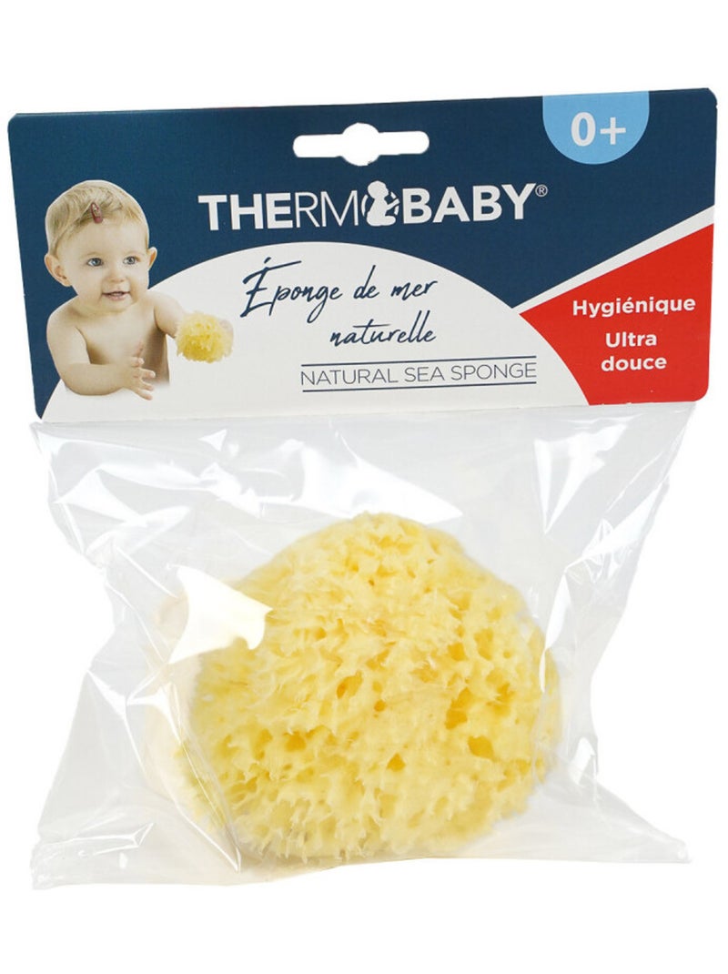 Esponja de mar natural en forma de nido de abeja Thermobaby para el baño del bebé Amarillo - Kiabi
