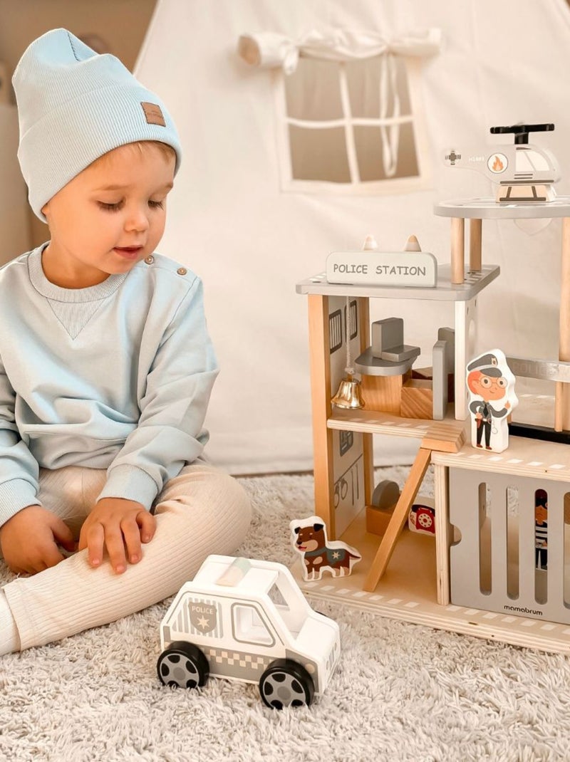 Estación de policía madera con coche y helicóptero Mamabrum N/D - Kiabi