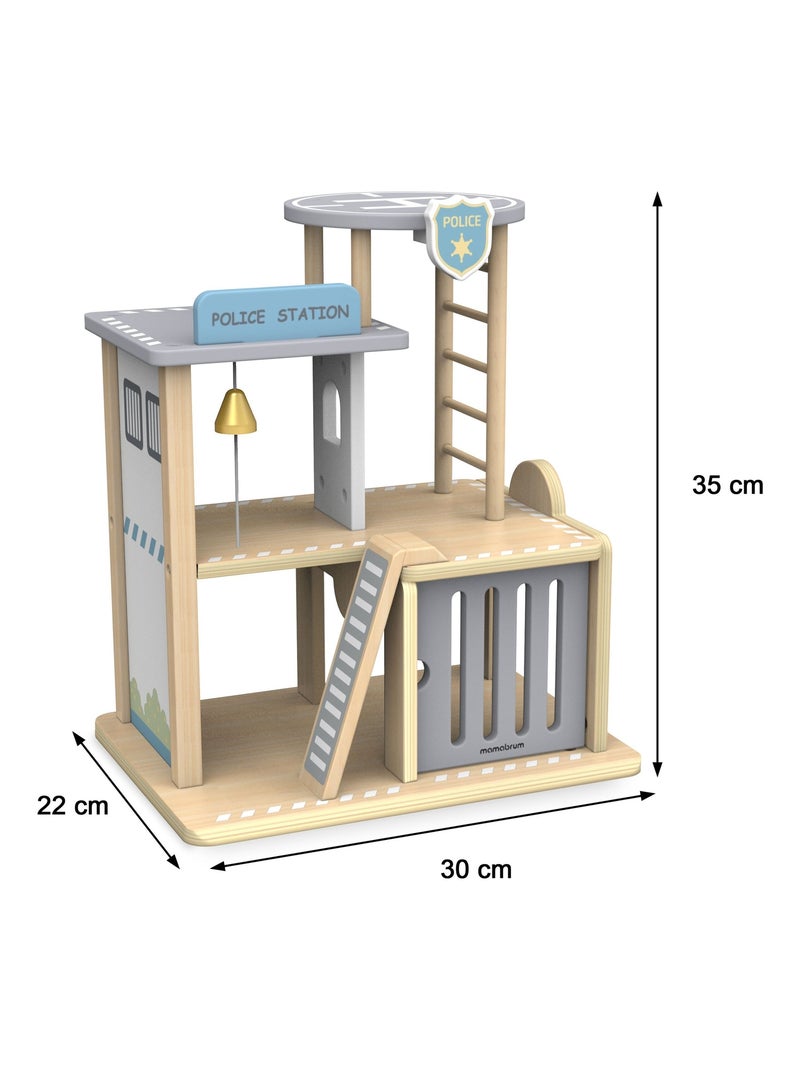 Estación de policía madera con coche y helicóptero Mamabrum N/D - Kiabi